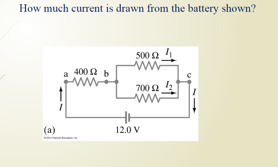 Solved How much current is drawn from the battery shown? | Chegg.com