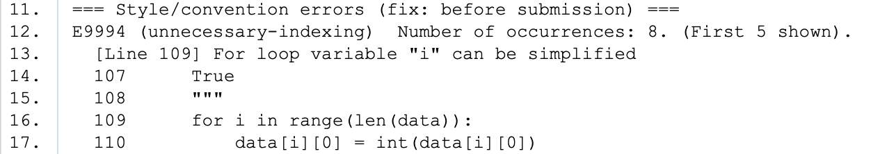 Solved 11. 12. 13. 14. 15. 16. 17. Style/convention errors | Chegg.com