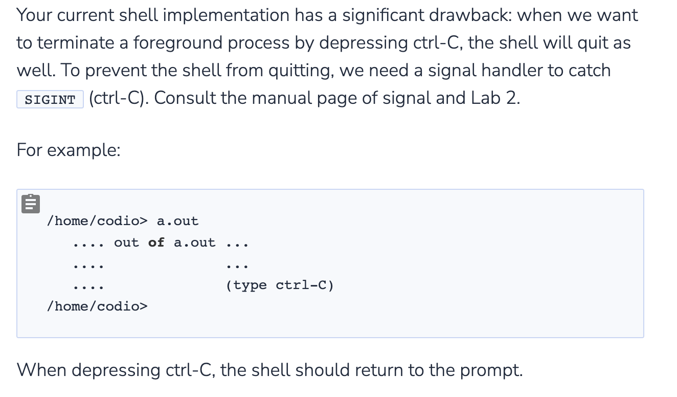 Solved Write in C! Print the Shell Prompt and Adding | Chegg.com