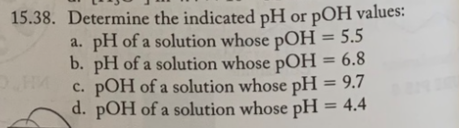 the ph of a solution is 5.9 what is the poh