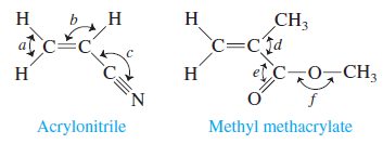 lone molecules acrylonitrile bonds