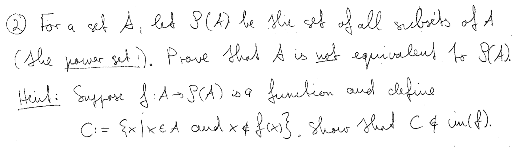 Solved a o ② For a sef A, lef 3 (A) be the set of all | Chegg.com