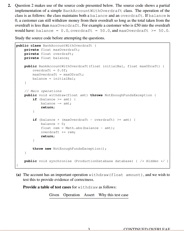 Solved 2. ﻿Question 2 ﻿makes use of the source code | Chegg.com