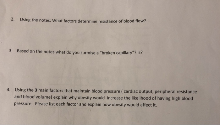 Solved 2. Using the notes: What factors determine resistance | Chegg.com