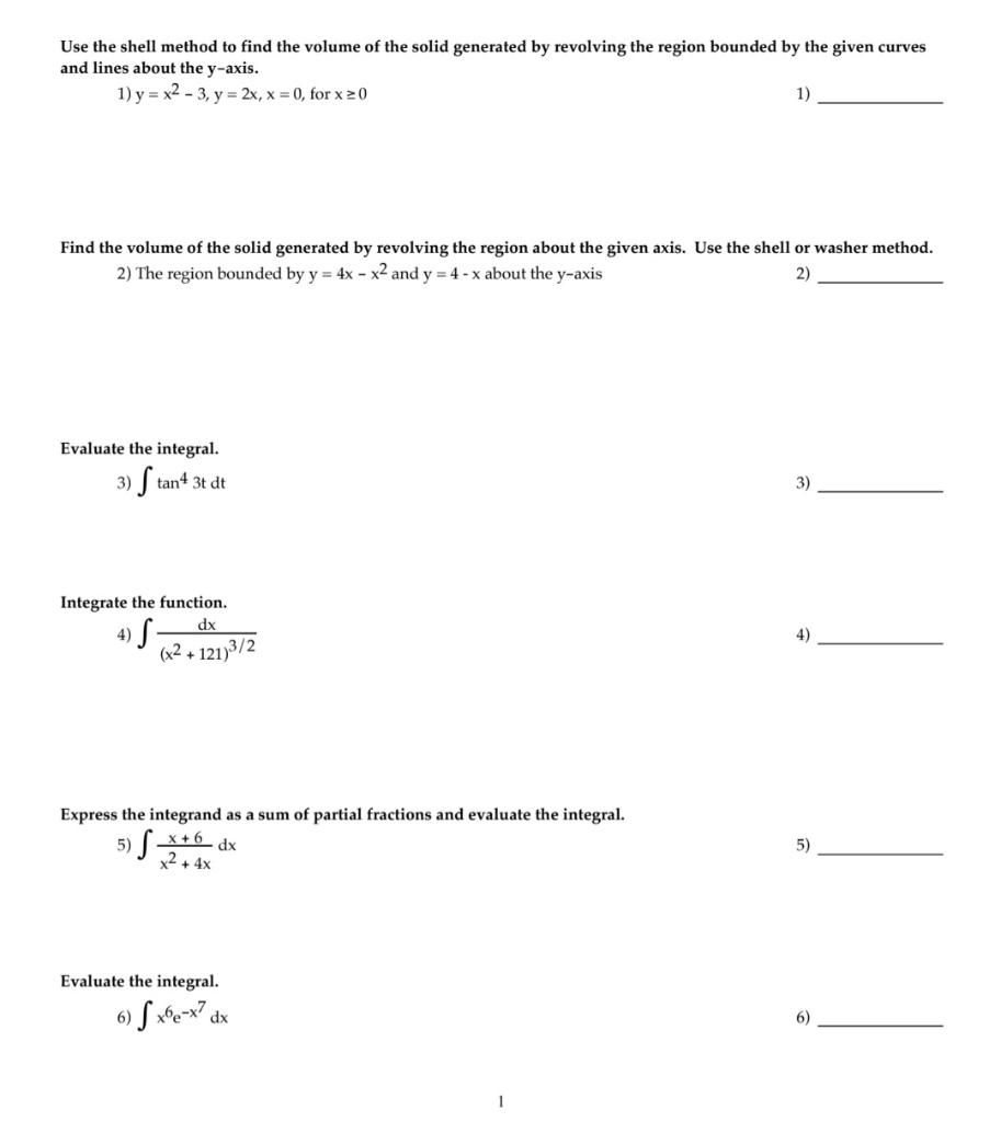 Solved Use the shell method to find the volume of the solid | Chegg.com