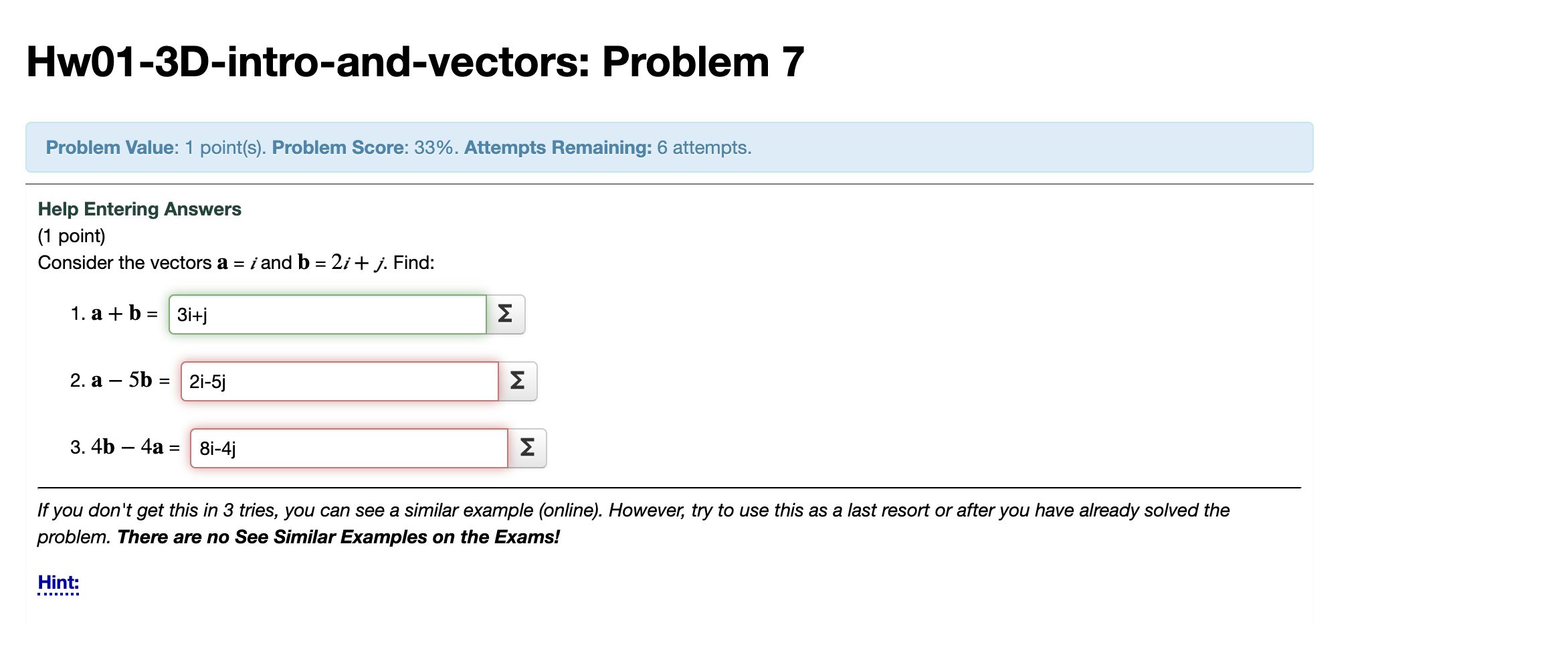 Solved Hw01-3D-intro-and-vectors: Problem 7 Problem Value: 1 | Chegg.com