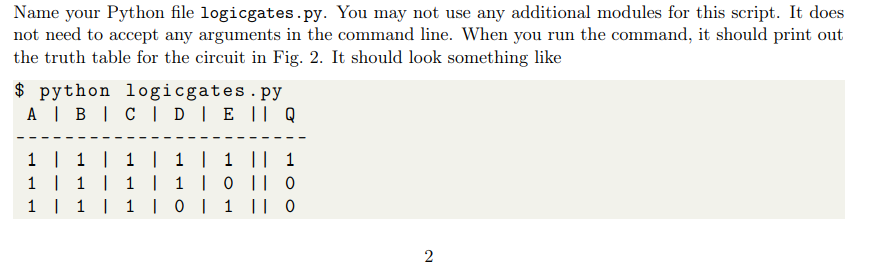 Solved Name your Python file logicgates.py. You may not use | Chegg.com