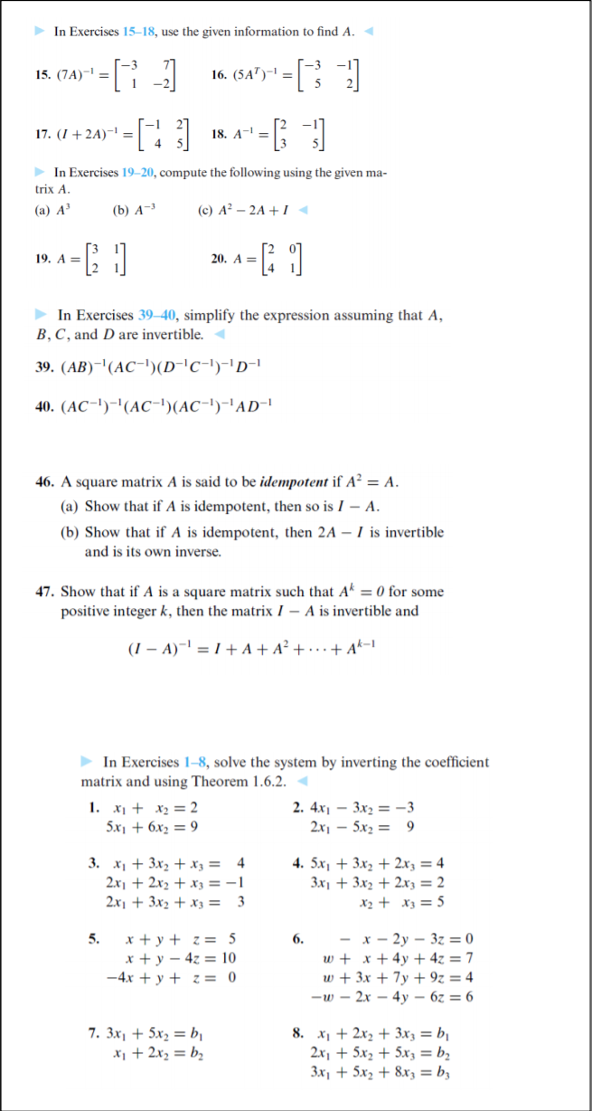 Solved In Exercises 15-18, use the given information to find | Chegg.com