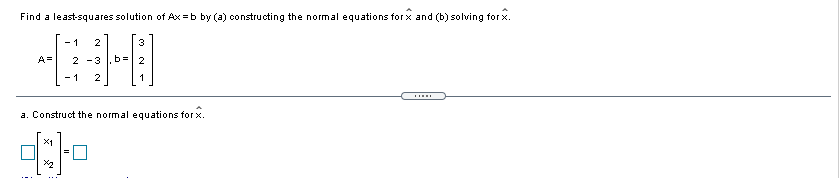 Solved Find A Least-squares Solution Of Ax=b By (a) | Chegg.com