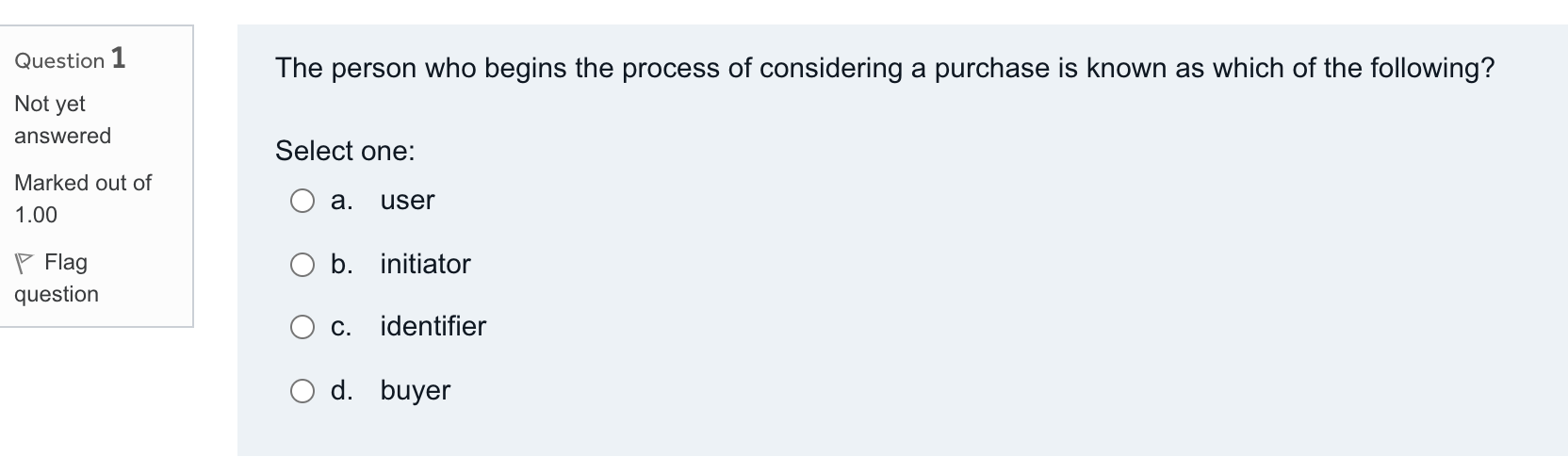 Solved Question 1 The person who begins the process of