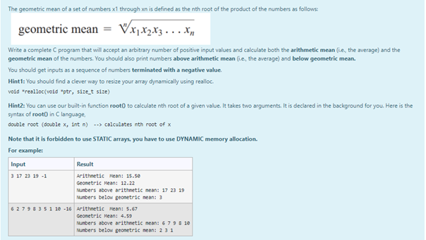 Solved The geometric mean of a set of numbers x1 through xn | Chegg.com