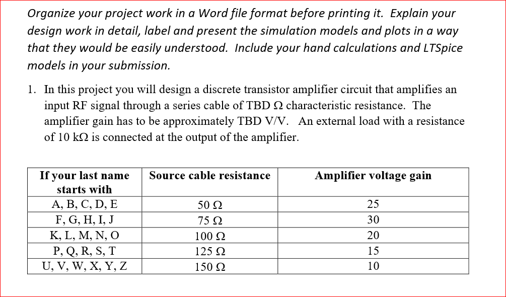 Organize your project work in a Word file format | Chegg.com