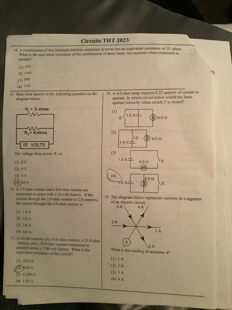 Solved 14. A combination of two identical resistors