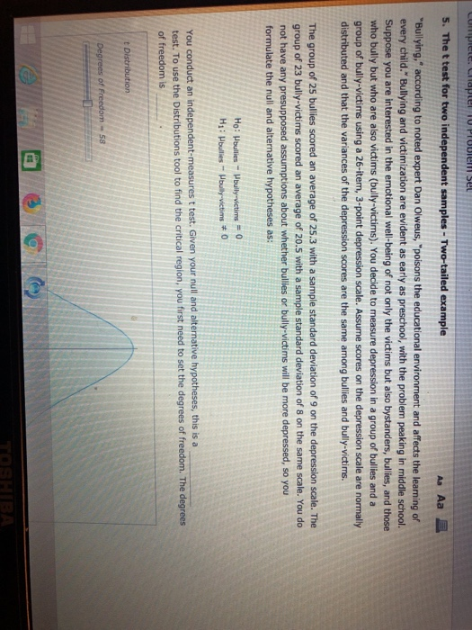 Solved Chapter 10 the t test for two independent samples- | Chegg.com