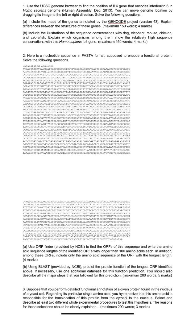1. Use the UCSC genome browser to find the position | Chegg.com