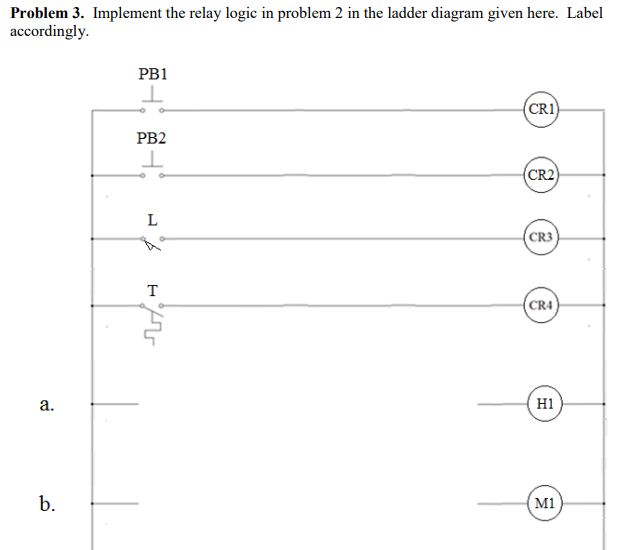 Solved Problem 2. Write the Boolean equations for the relay