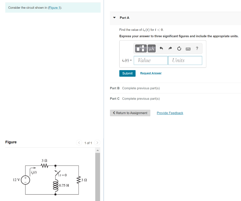 Solved Consider the circuit shown in (Figure 1). Part A Find | Chegg.com