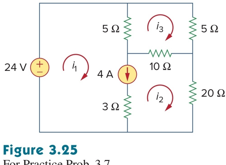 Solved Use Mesh Analysis To Determine I1 , I2 And I3 | Chegg.com