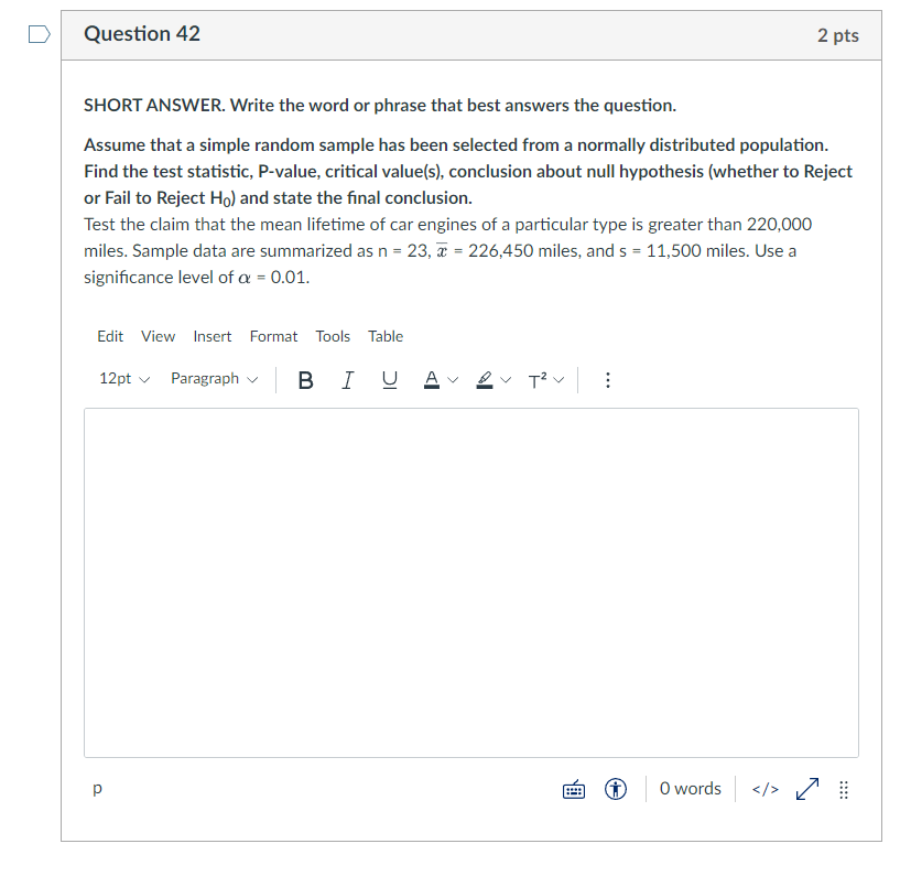 Solved Question 42 2 pts SHORT ANSWER. Write the word or | Chegg.com