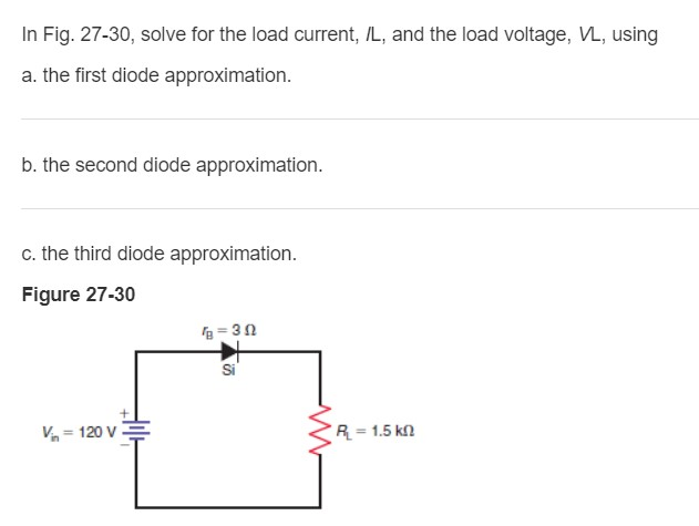 Solved In Fig. 27-30, solve for the load current, /L, and | Chegg.com