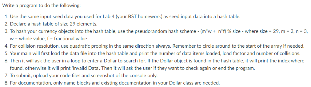 Solved Write a program to do the following: 1. Use the same | Chegg.com