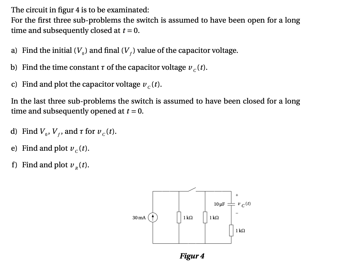 Solved The Circuit In Figur 4 Is To Be Examinated: For The | Chegg.com