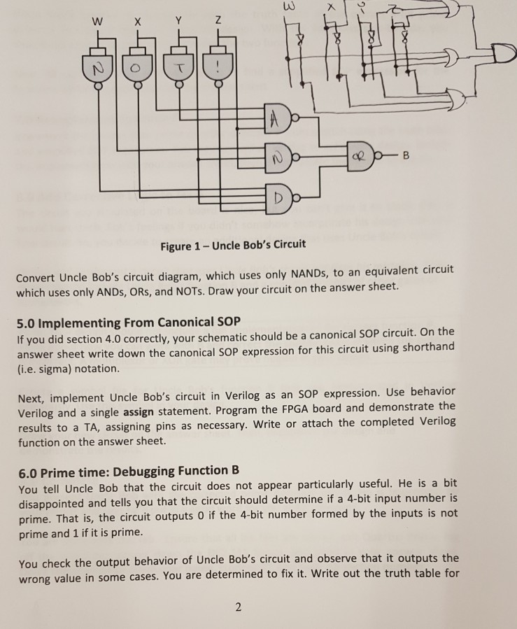 Solved 4.0 Uncle Bob's Circuit NANDs to ANDs/ORs/NOTs Uncle