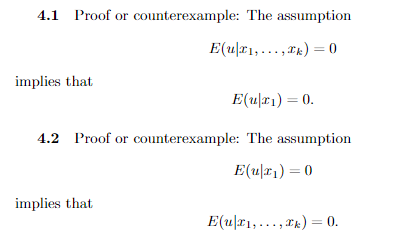Solved 4.1 Proof or counterexample: The assumption E(|11, | Chegg.com