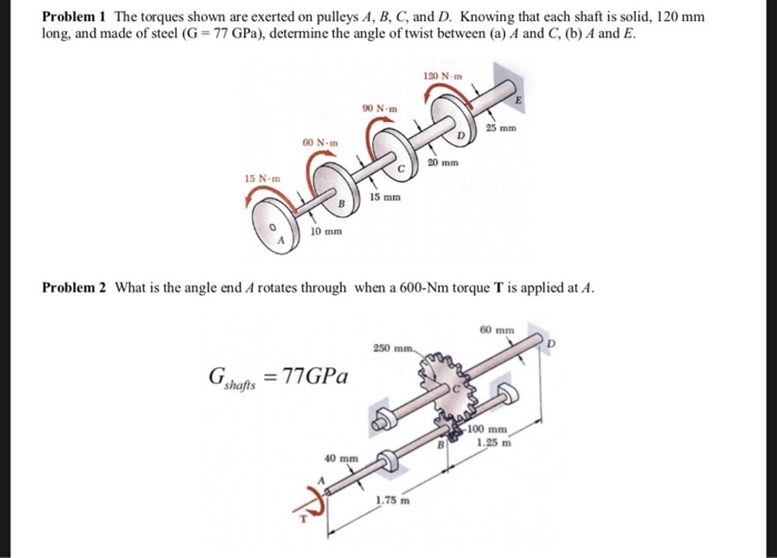 Solved Problem 1 The torques shown are exerted on pulleys A,
