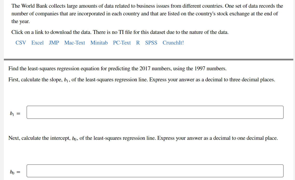 The World Bank collects large amounts of data related | Chegg.com