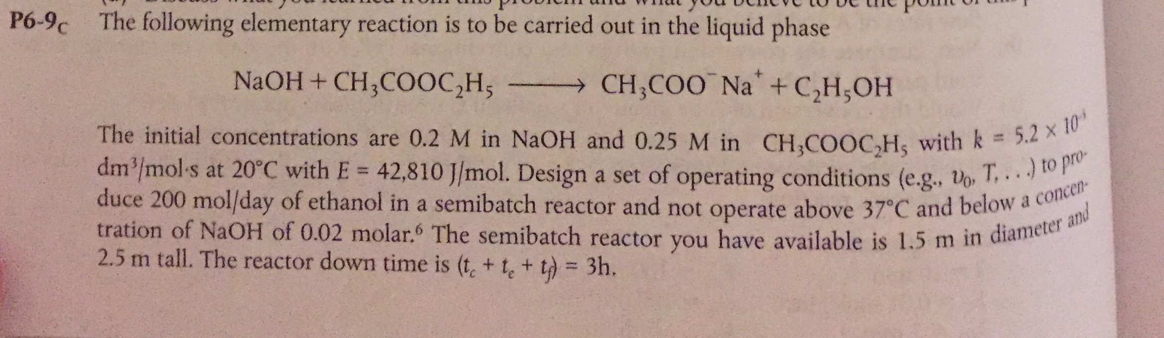 The following elementary reaction is to be carried | Chegg.com