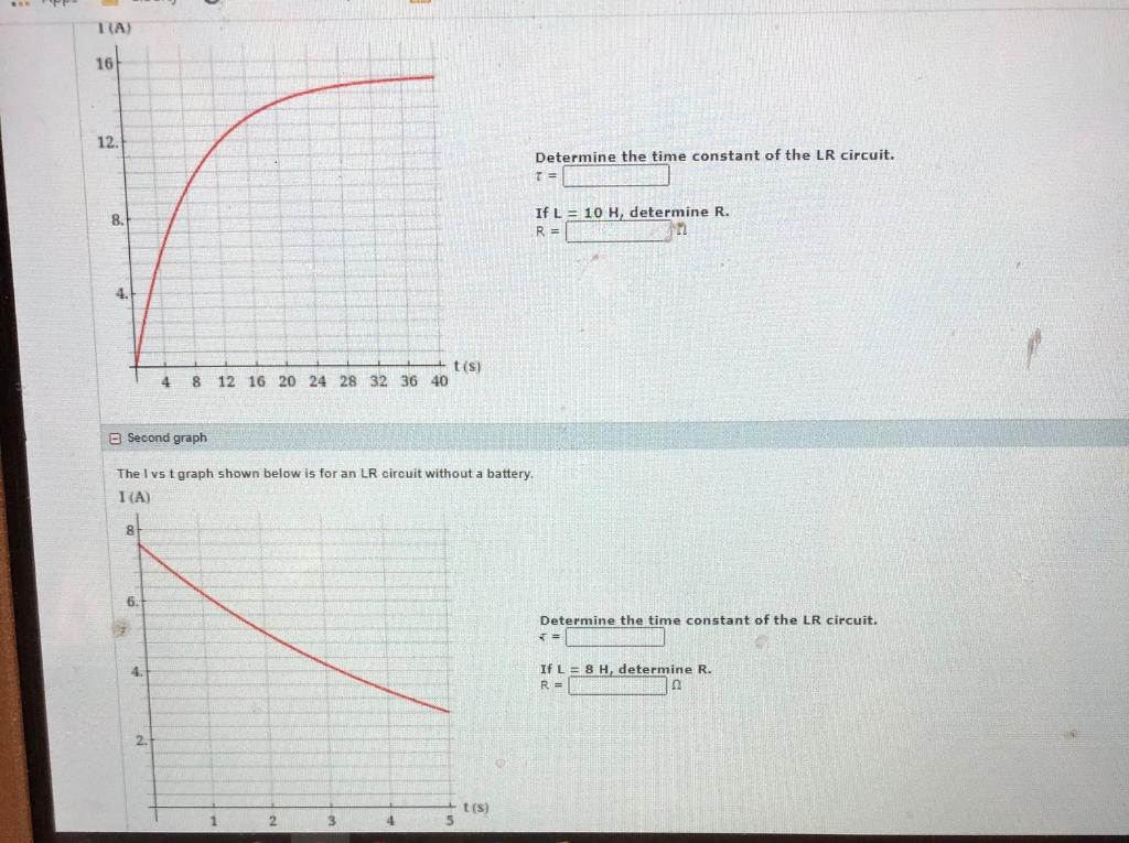 Solved TIA) 16 12. Determine the time constant of the LR | Chegg.com