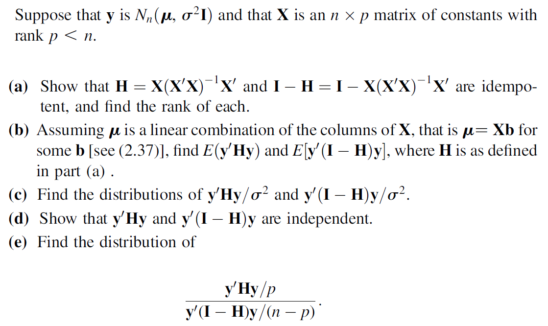 Solved Suppose That Y Is Nn U Oʻi And That X Is An N X Chegg Com