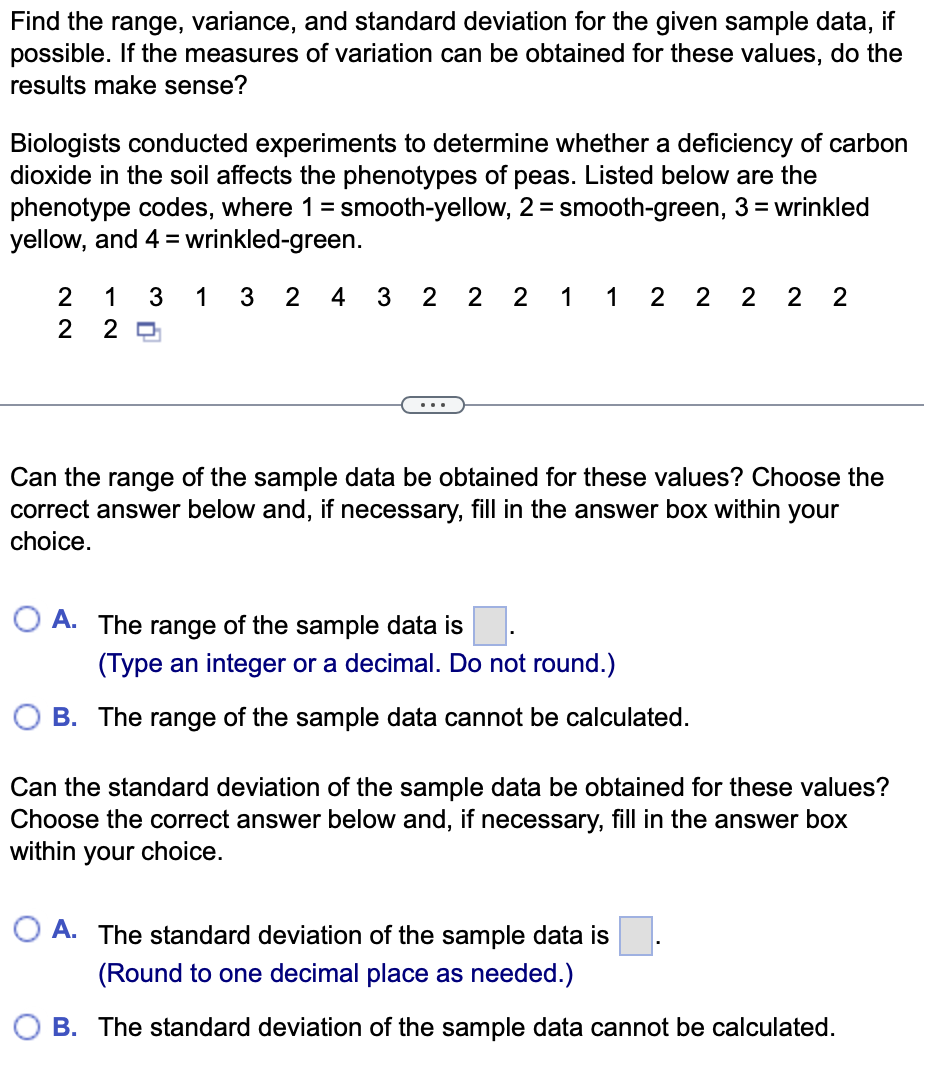 Solved Can the variance of the sample data be obtained for | Chegg.com