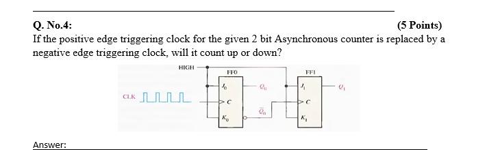 Solved Q. No.4: (5 Points) If the positive edge triggering | Chegg.com