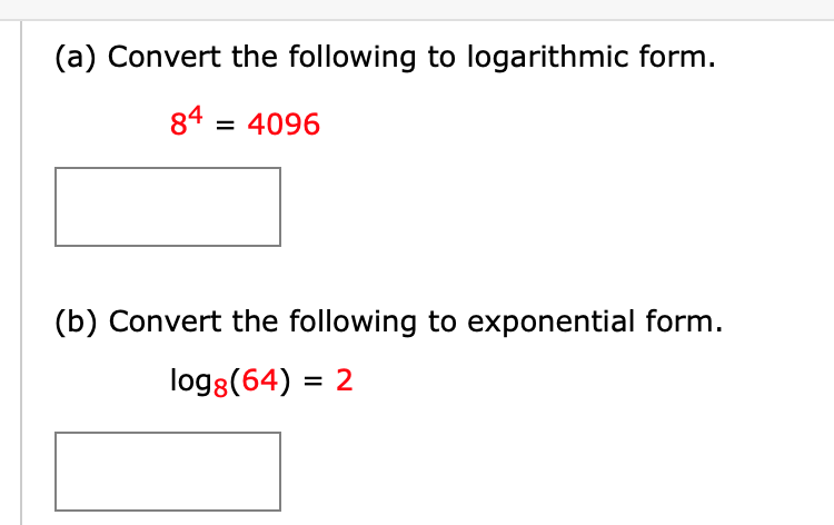 Solved Express The Equation In Exponential For A In X Chegg Com