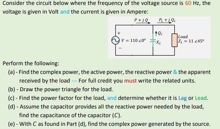 Solved Consider The Circuit Below Where The Frequency Of Chegg Com