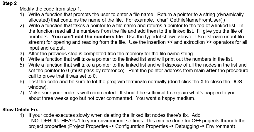 Step 2 Modify the code from step 1: 1) Write a | Chegg.com