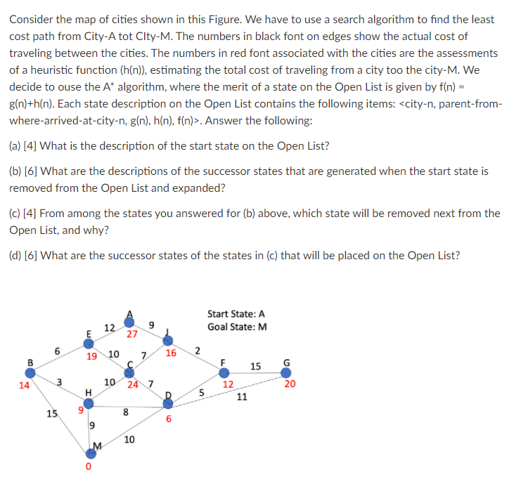 Solved Consider the map of cities shown in this Figure. We | Chegg.com