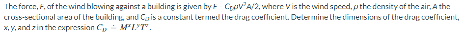 Solved The force, F, of the wind blowing against a building | Chegg.com