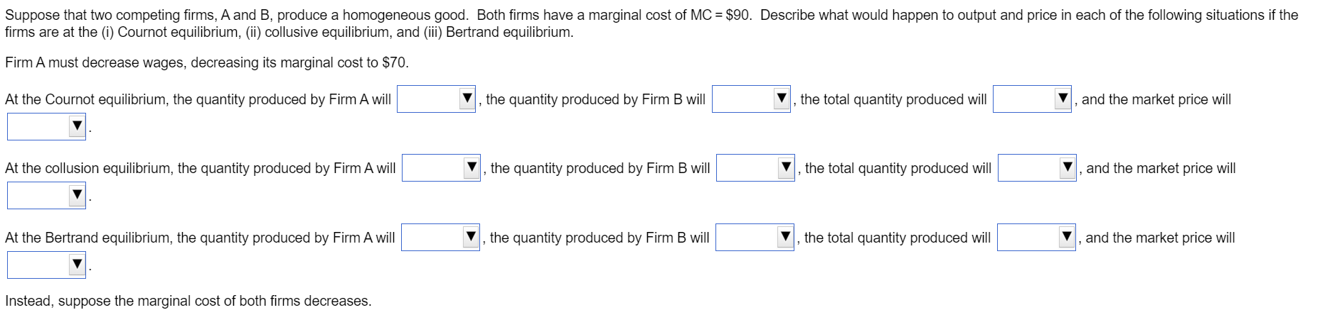 Solved Suppose That Two Competing Firms, A And B, Produce A | Chegg.com