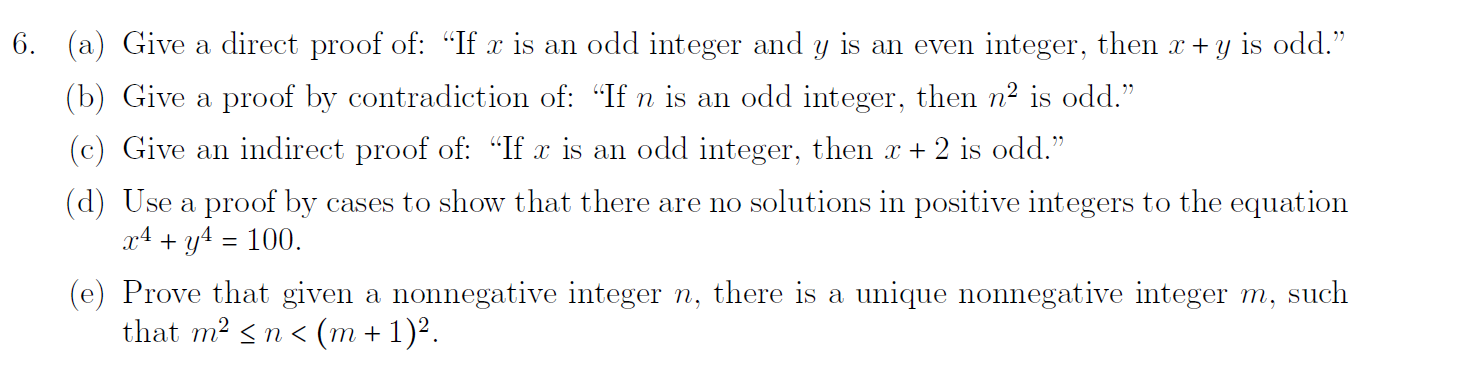 Solved 6 A Give A Direct Proof Of “if X Is An Odd 8043