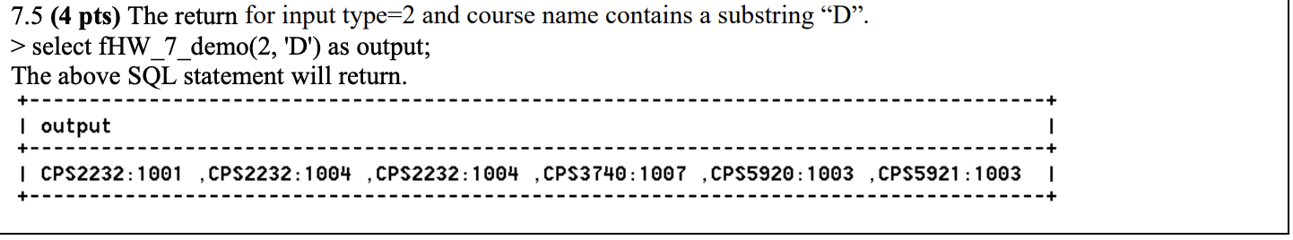 Solved 7. (20 points) Please write a stored function named | Chegg.com