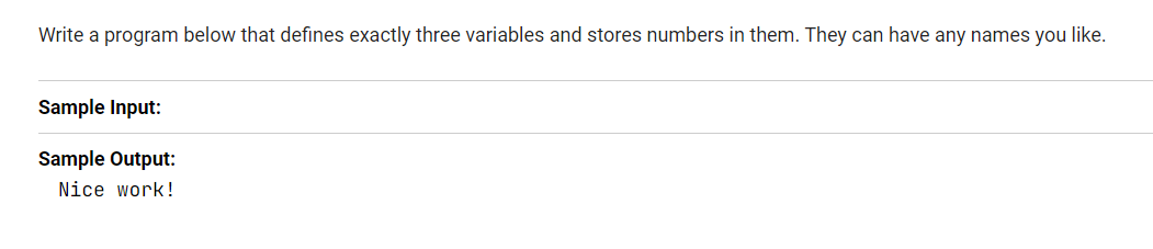 Solved Write a program below that defines exactly three | Chegg.com