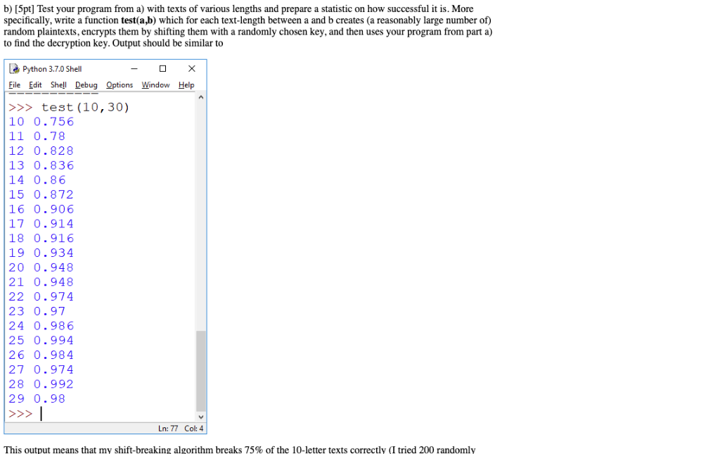 Solved 2. (Breaking the shift cipher, 16pt). For this | Chegg.com