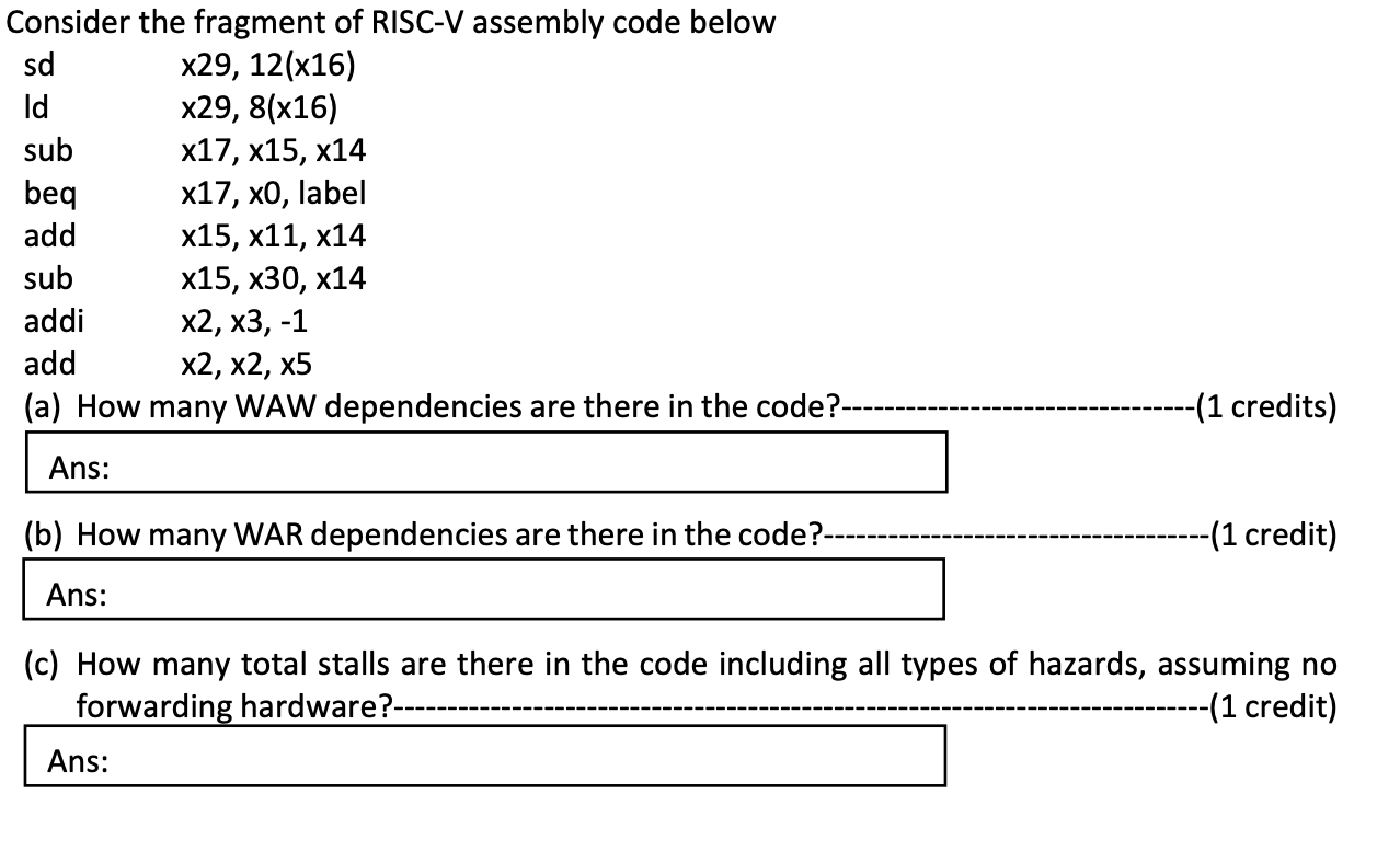 Solved Consider the fragment of RISCV assembly code below