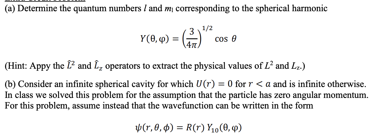 A Determine The Quantum Numbers L And Mi Chegg Com