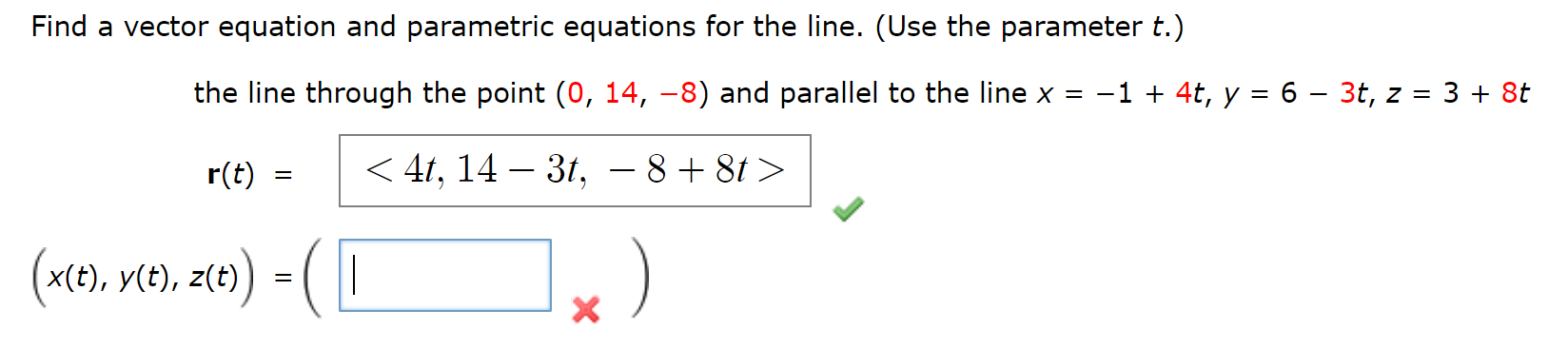 Solved Find a vector equation and parametric equations for | Chegg.com