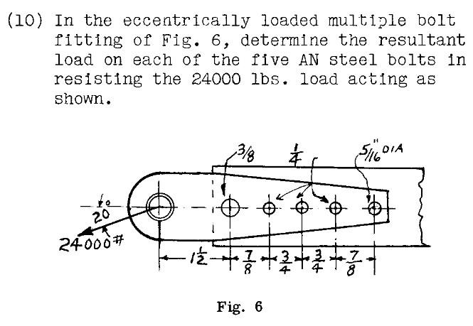Solved (10) In the eccentrically loaded multiple bolt | Chegg.com