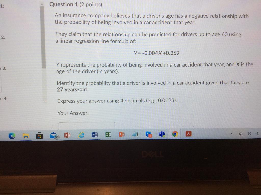 Solved Question 1 (1 point) A scatterplot shows a set of | Chegg.com